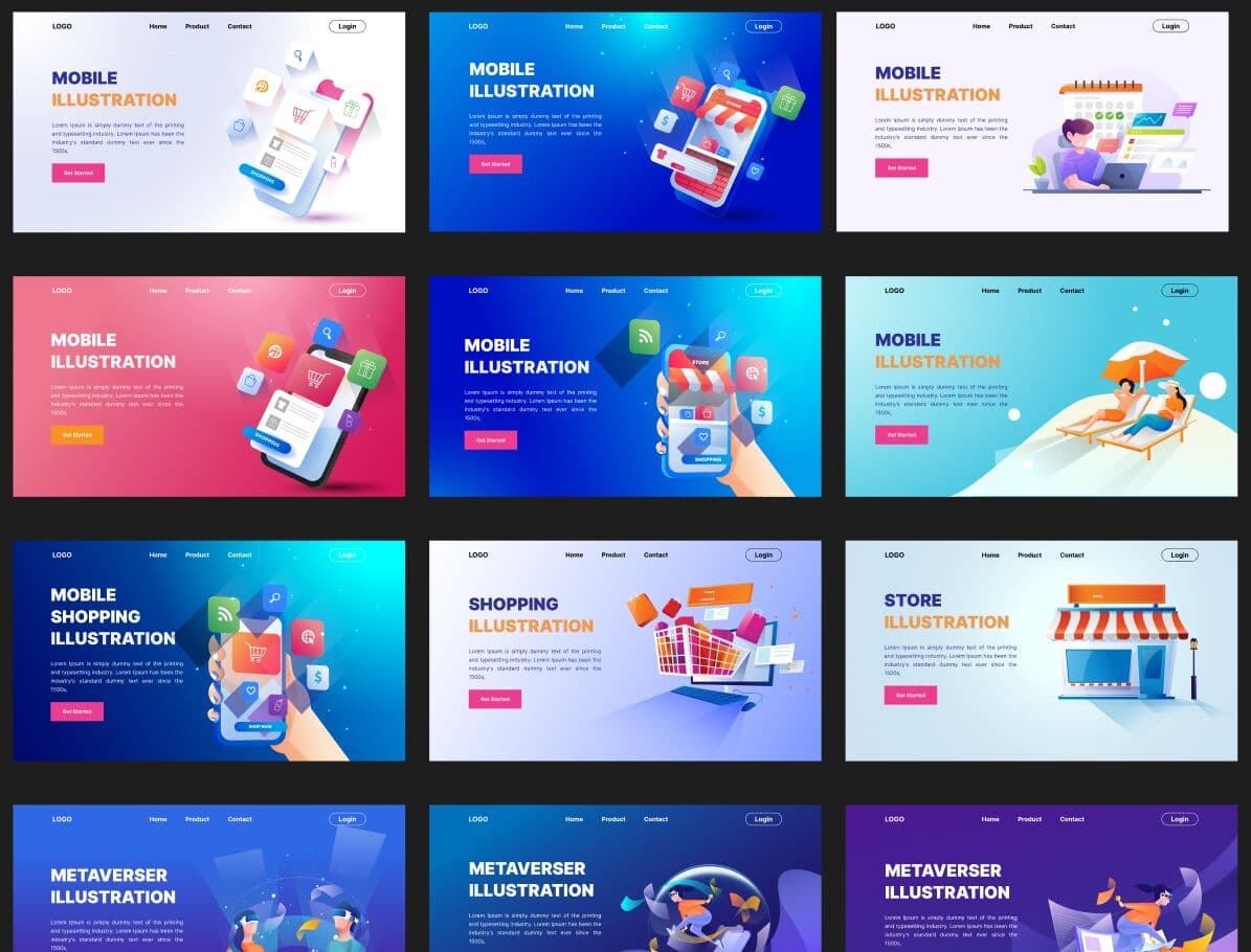 Free 18+ Illustration Landing Page Template